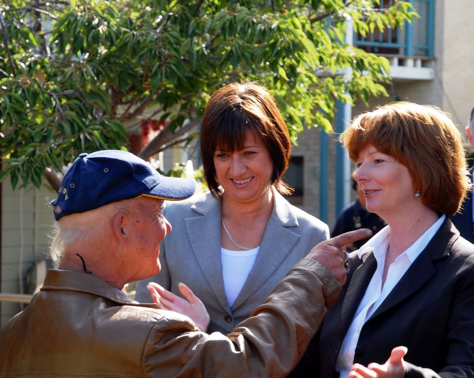 John Crawford with Julia Gillard