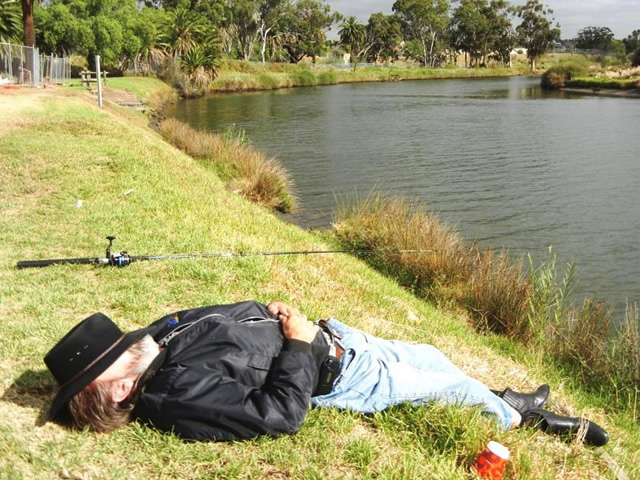 River fishing from the bank